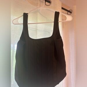 Black silk corset top